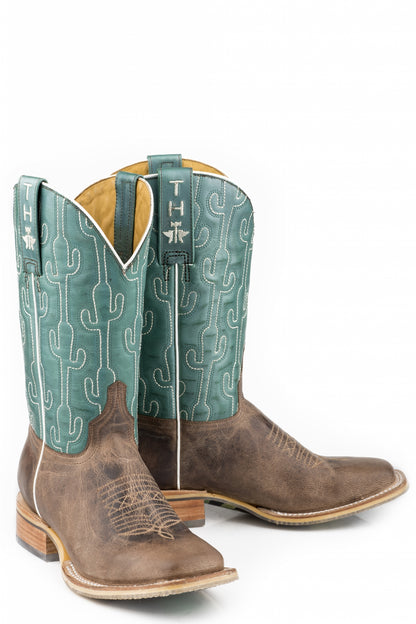 Tin Haul Ladies Square Toe Boots - Puff Cactus with Lookin Sharp Sole