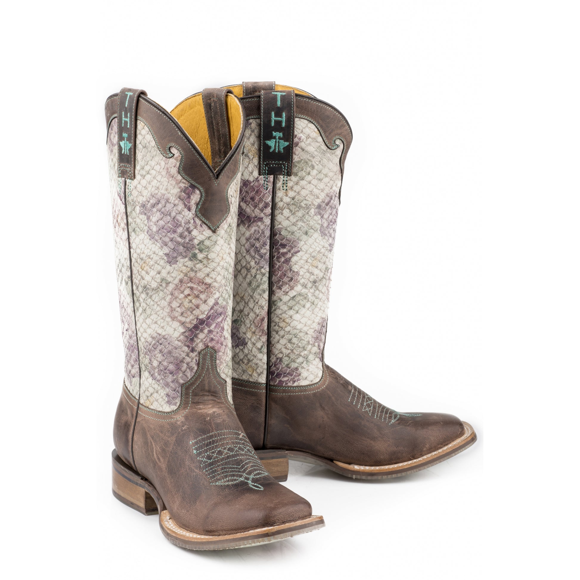 Tin Haul Ladies Square Toe Boots - Rosealiscious with Girls Best Friend Sole