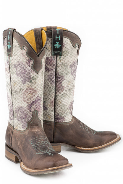 Tin Haul Ladies Square Toe Boots - Rosealiscious with Girls Best Friend Sole