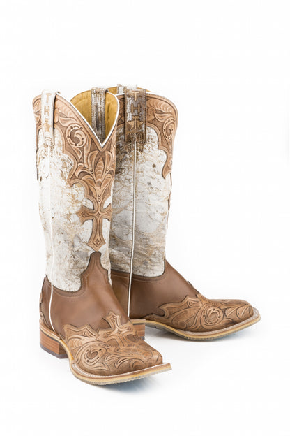 Tin Haul Ladies Square Toe Boots - Made in Heaven with Y'All Need Jesus Sole