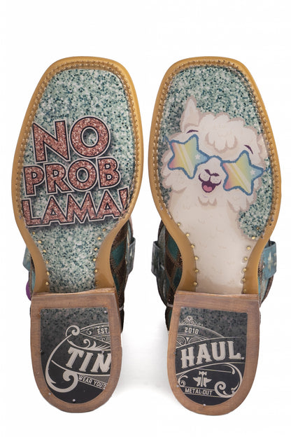 Tin Haul Ladies Square Toe Boots - No Prob-Lama with Lama Sole