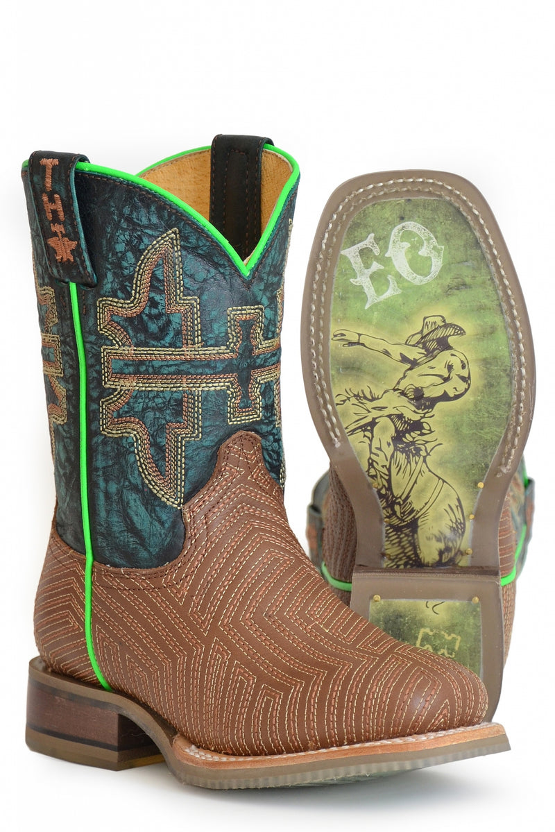 Tin Haul Big Kids Boots - Rowdy with Wild West Rodeo Sole