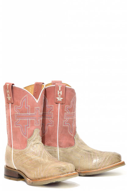 Tin Haul Big Kids Boots - Rainbow Star with Butterfly Sole