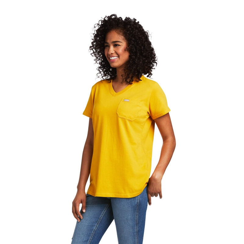 Ariat Ladies Rebar Cotton Strong V-Neck Short Sleeve Top