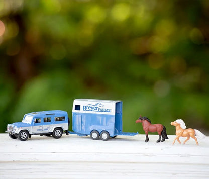 Breyer Farms Land Rover And Tag-A-Long Horse Trailer