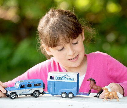 Breyer Farms Land Rover And Tag-A-Long Horse Trailer
