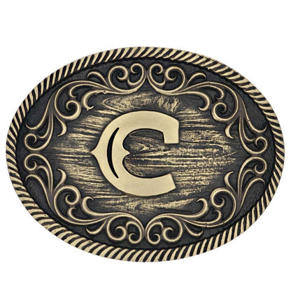 Montana Silversmiths Filigree Initial Attitude Belt Buckle