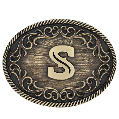 Montana Silversmiths Filigree Initial Attitude Belt Buckle