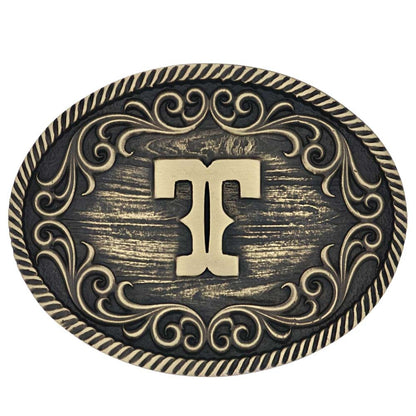Montana Silversmiths Filigree Initial Attitude Belt Buckle