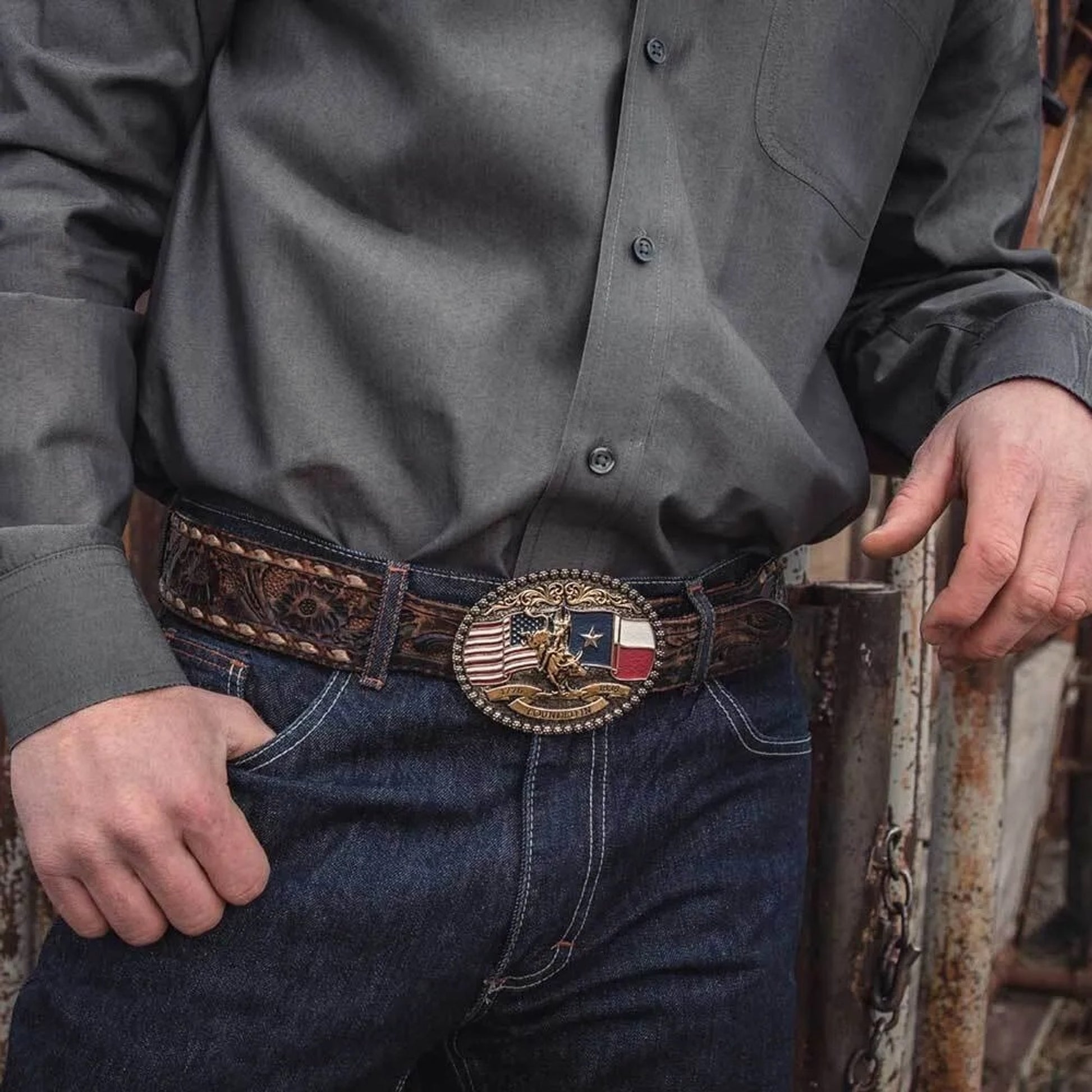 Montana Silversmiths Texas 1836 Attitude Belt Buckle