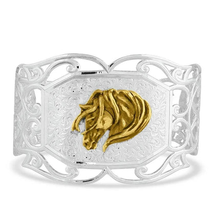 Montana Silversmiths Wide Open Spaces Filigree Cuff Bracelet With Horse Head