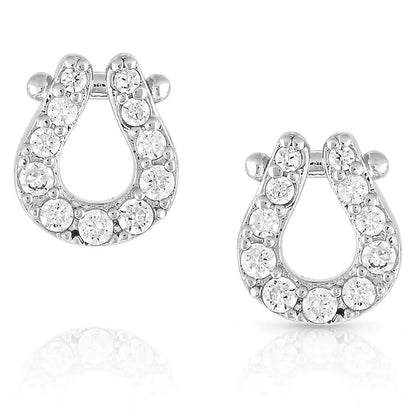 Montana Silversmiths Infinite Luck Crystal Horseshoe Earrings