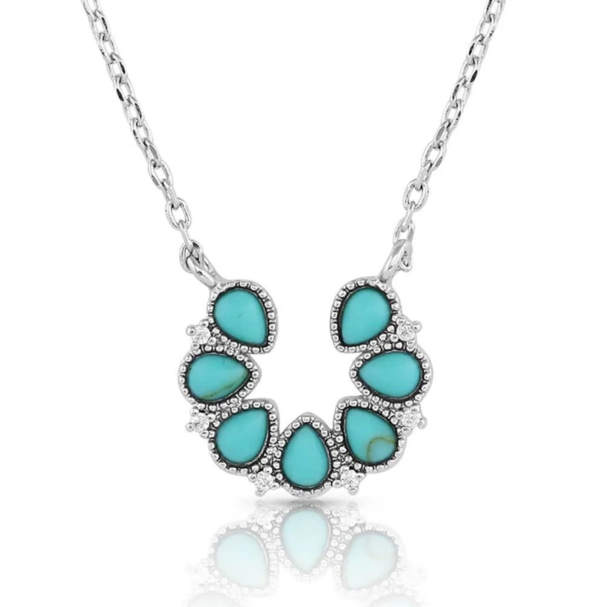Montana Silversmiths Lucky Seven Turquoise Horseshoe Necklace