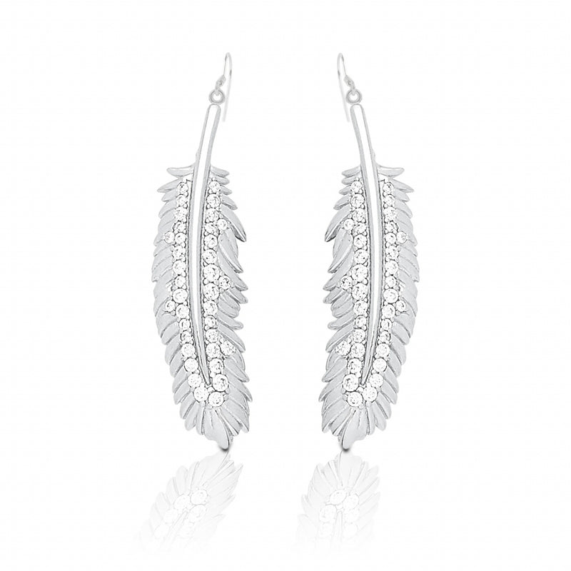 Kelly Herd Shimmering Feather Dangle Earrings