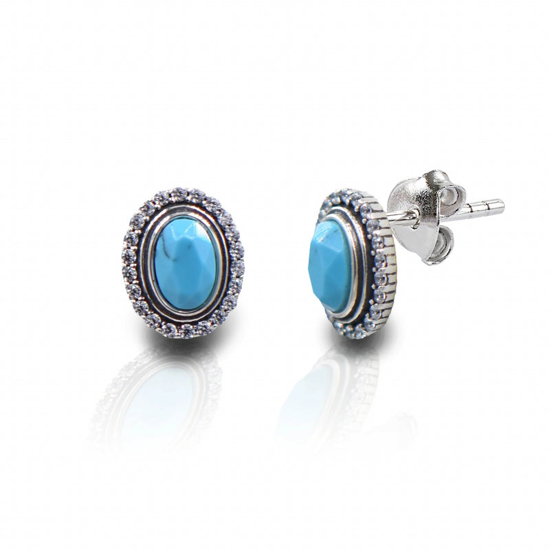 Kelly Herd Oval Turquoise Earrings