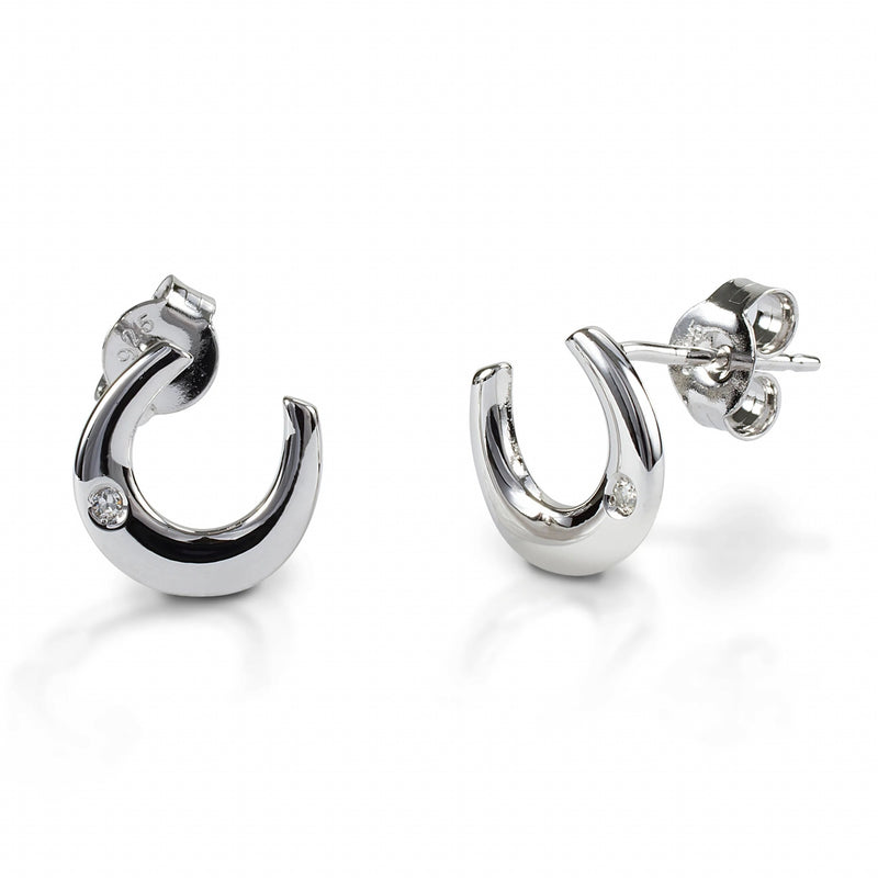 Kelly Herd Single Stone Horsehoe Earrings