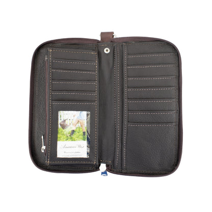 American West Ladies Cowtown Zip-Around Wallet