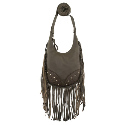 Amercian West Fringed Cowgirl Hobo Crossbody Bag