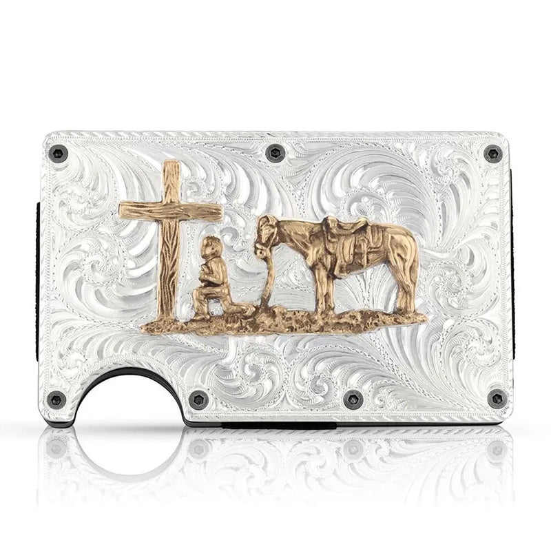Montana Silversmiths Montana Credit Card & Cash Case with Praying Cowboy