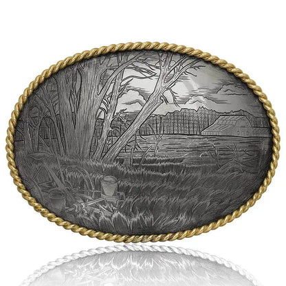 Montana Silversmiths Pastoral Scene Buckle