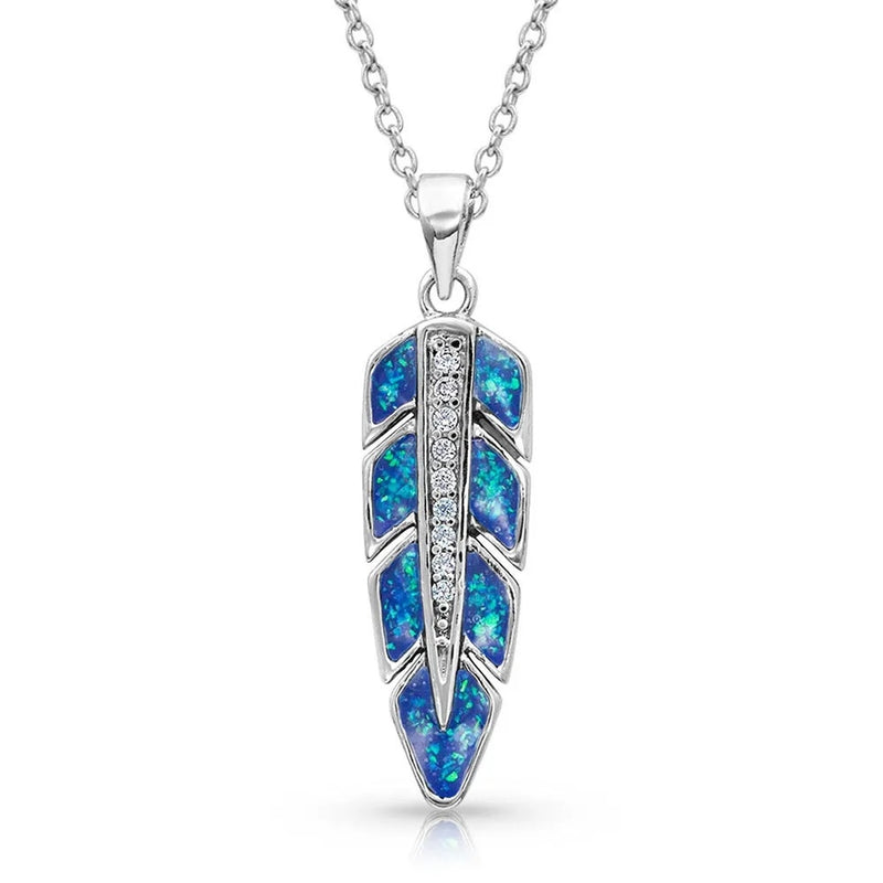 Montana Silversmiths Hawk Feather Opal Necklace