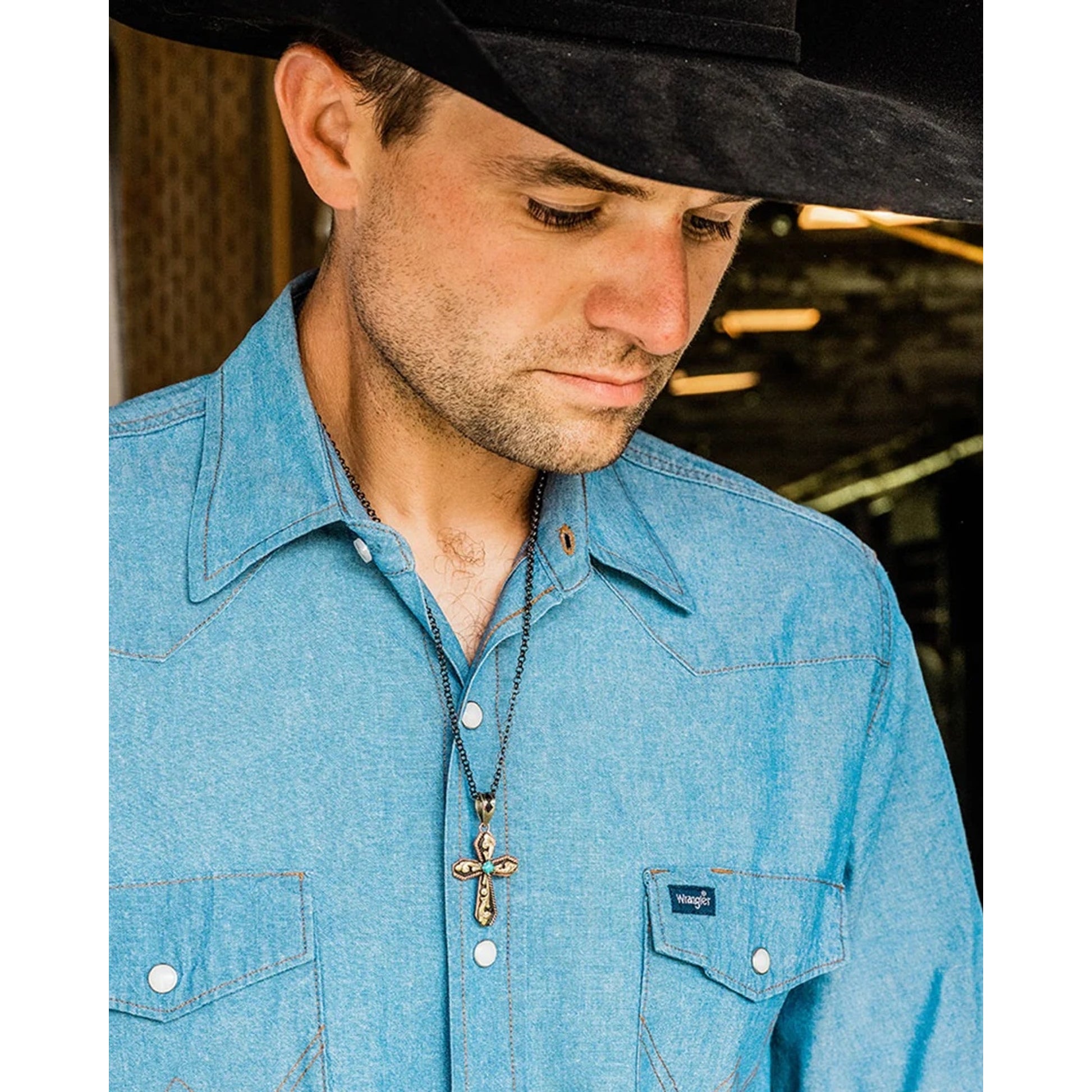 Montana Silversmiths Tri-Tone Cross Necklace