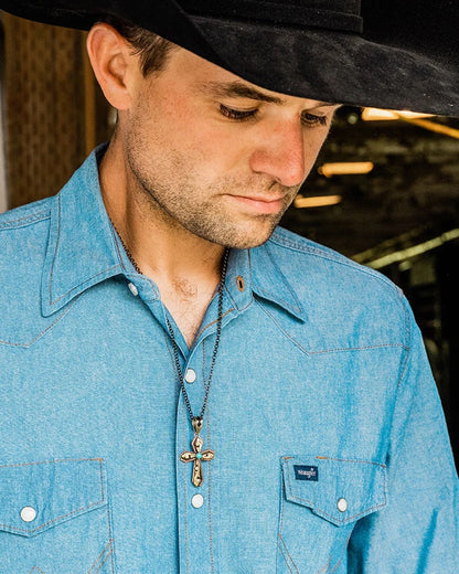 Montana Silversmiths Tri-Tone Cross Necklace