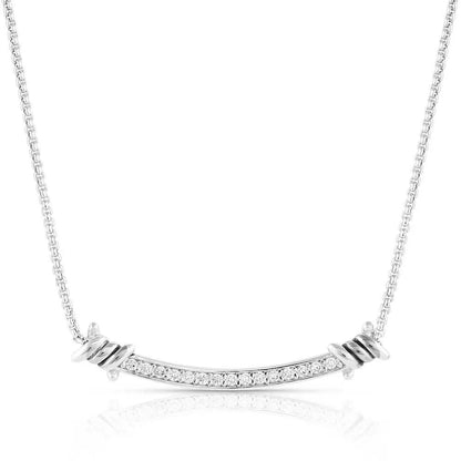 Montana Silversmiths Tied Up Crystal Barbedwire Necklace