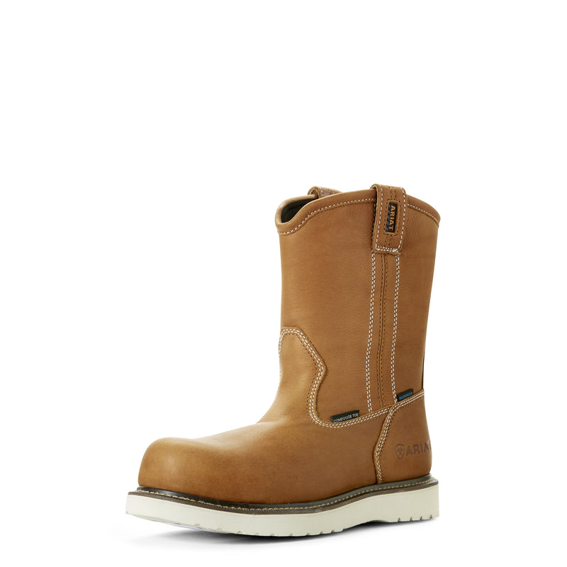 Ariat Mens Rebar Wedge Pull-On Waterproof Composite Toe Work Boots