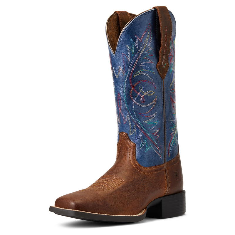 Ariat Ladies Round Up Wide Square Toe StretchFit Western Boots