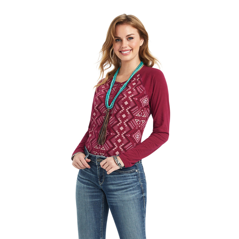Ariat Ladies REAL Printed Henley Shirt