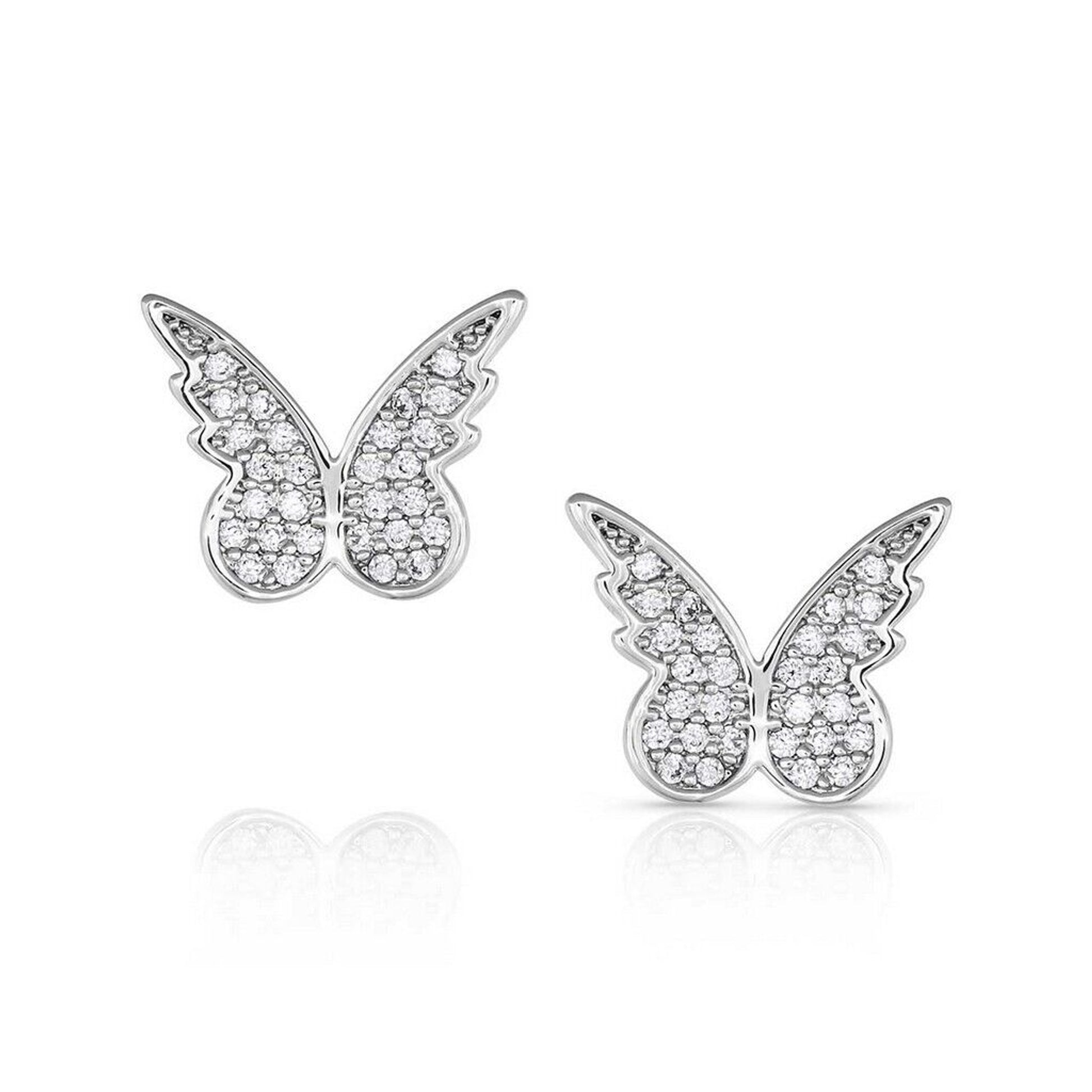 Montana Silversmiths Beautiful Butterfly Crystal Post Earrings