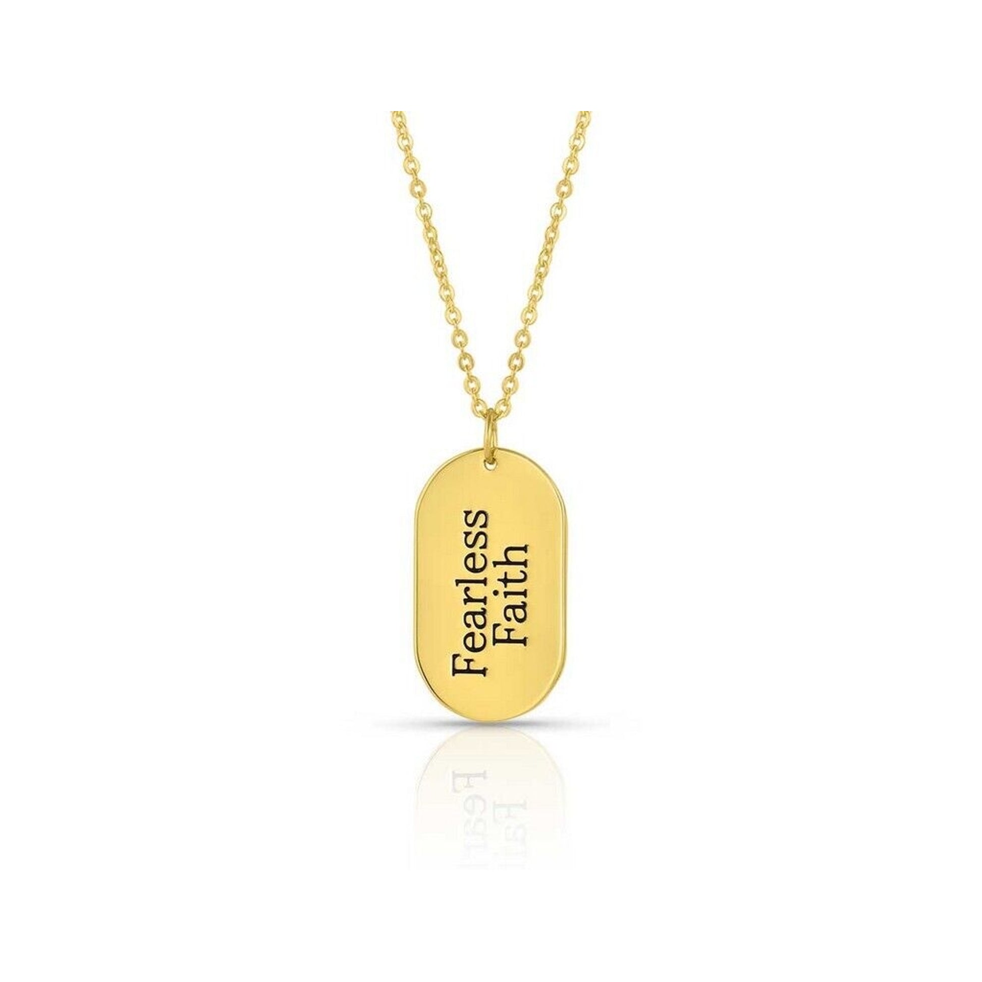 Montana Silversmiths Fearless Faith Rounded Dog Tag Necklace