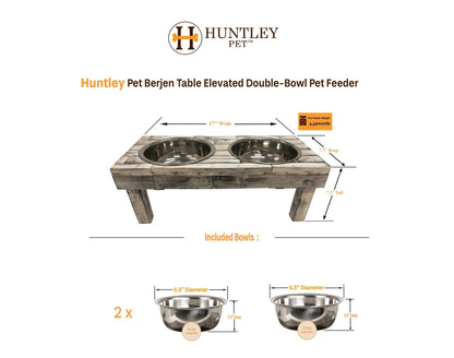 Huntley Equestrian Pet Berjen Elevated Table Double Feeder