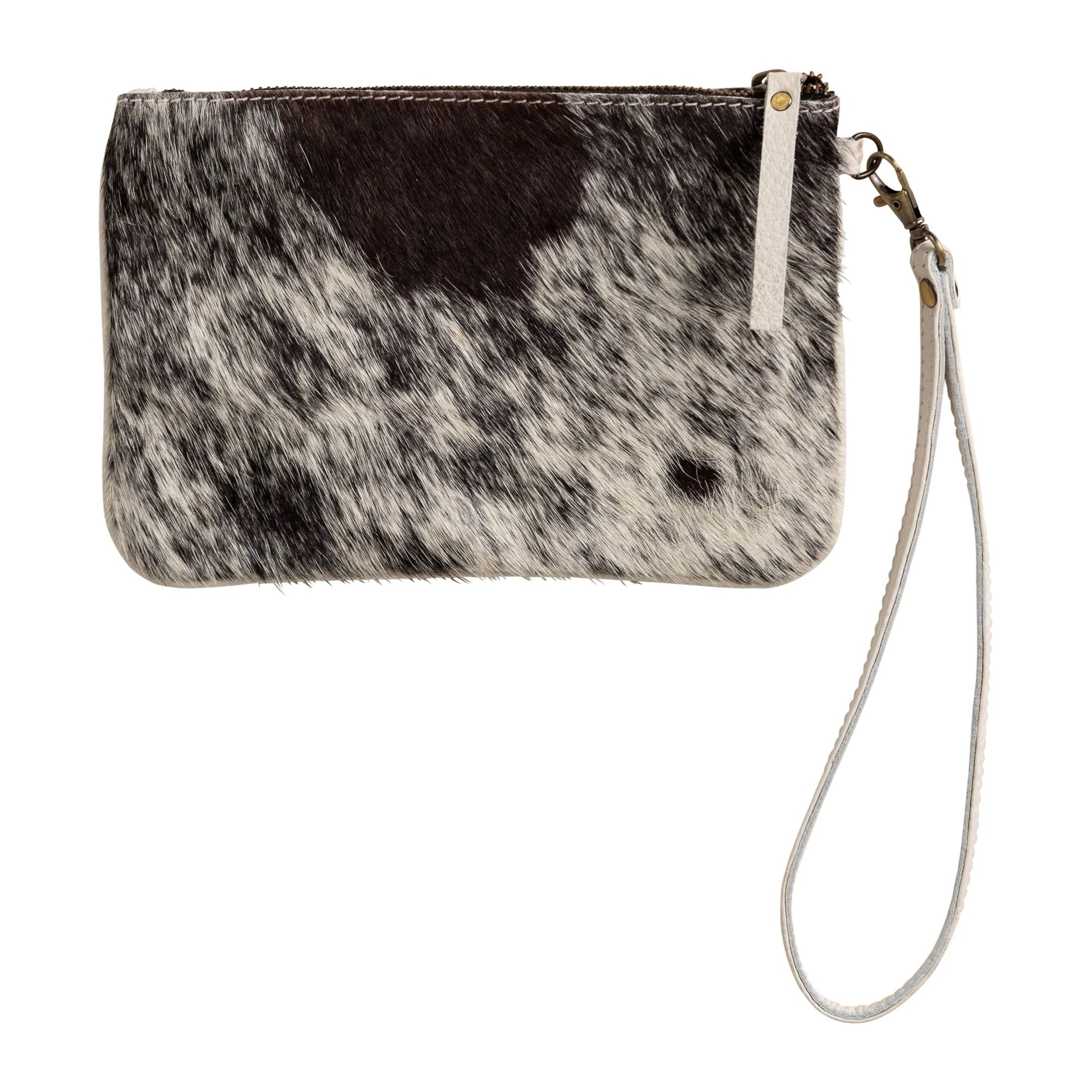 Huntly Equestrian Cowhide Wristlet Handbag