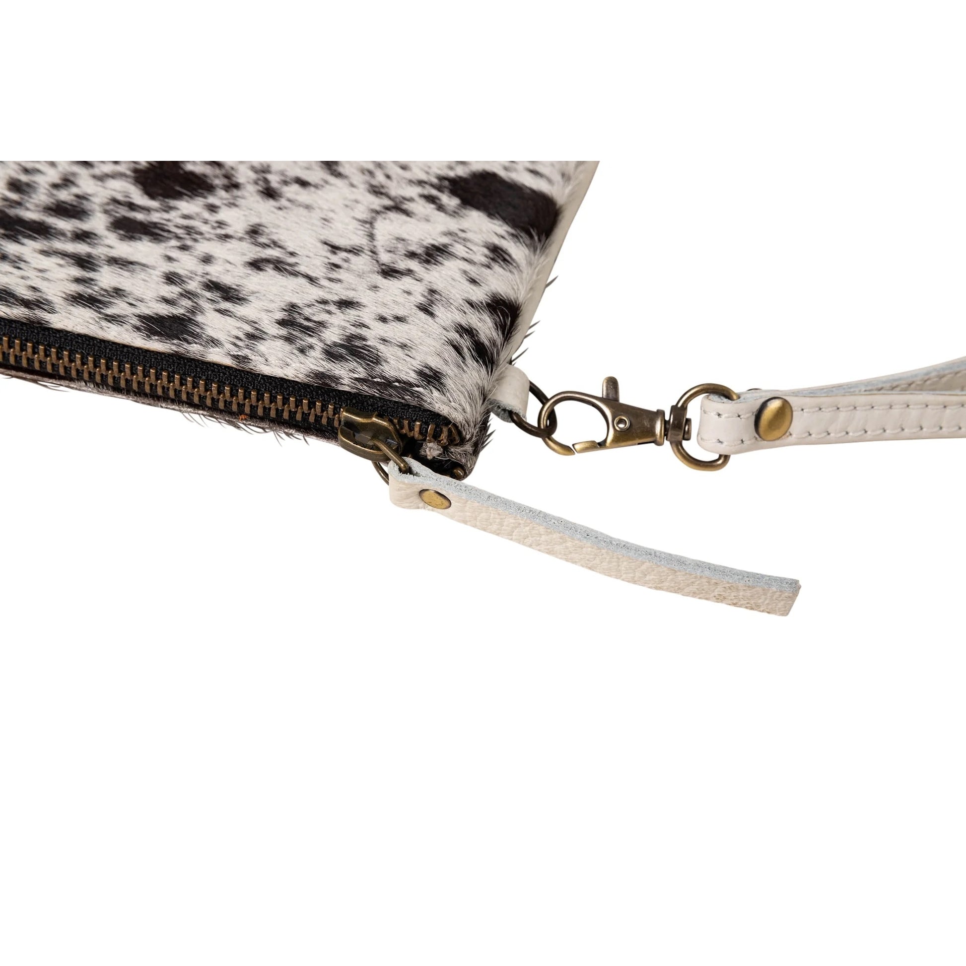 Huntly Equestrian Cowhide Wristlet Handbag
