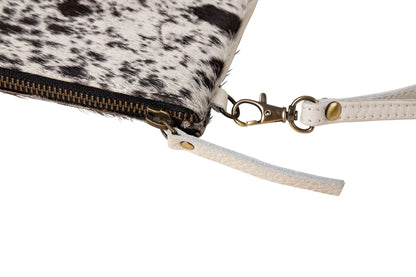 Huntly Equestrian Cowhide Wristlet Handbag