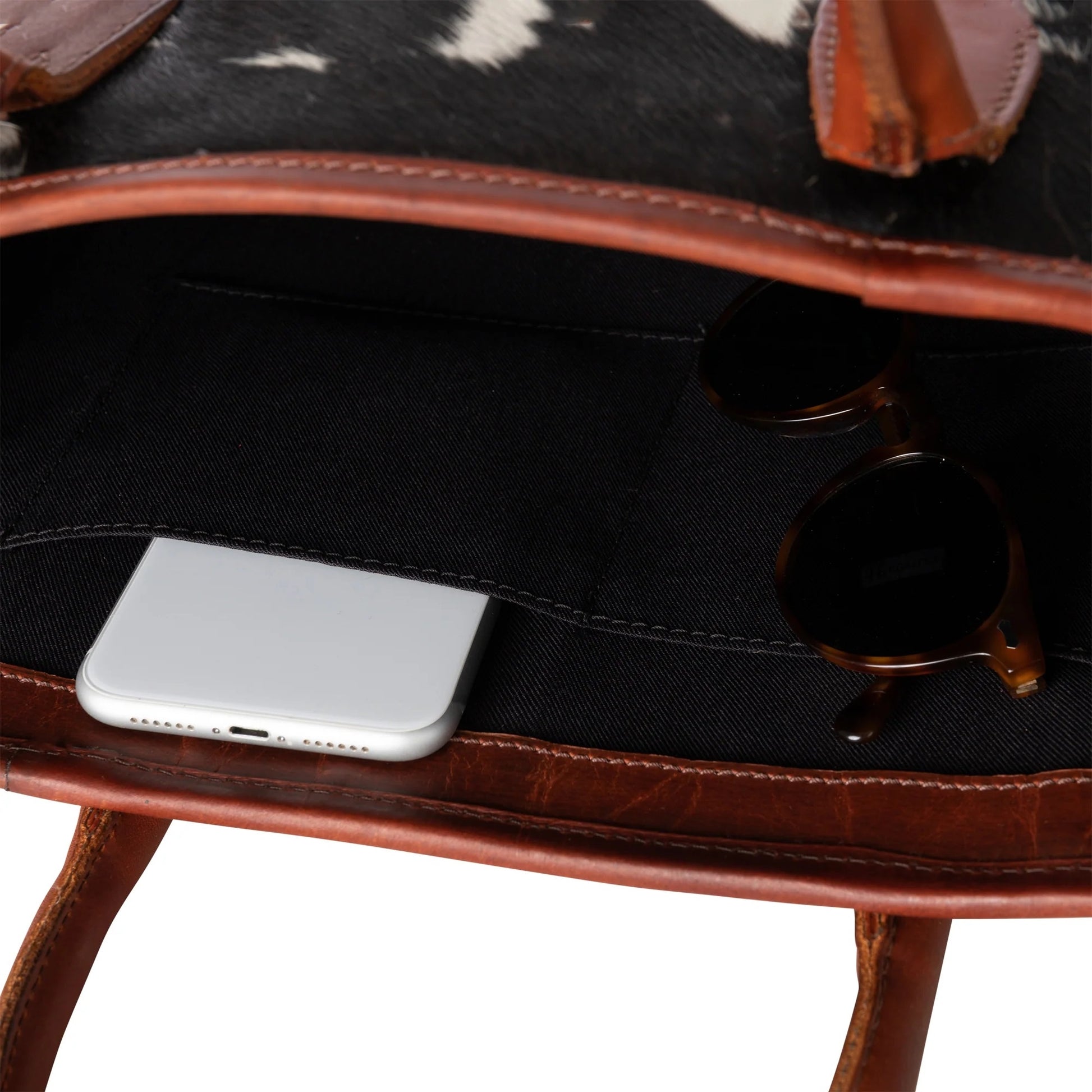 Huntley Equestrian Hair On Hide Cow Leather Handbag