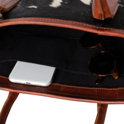 Huntley Equestrian Hair On Hide Cow Leather Handbag
