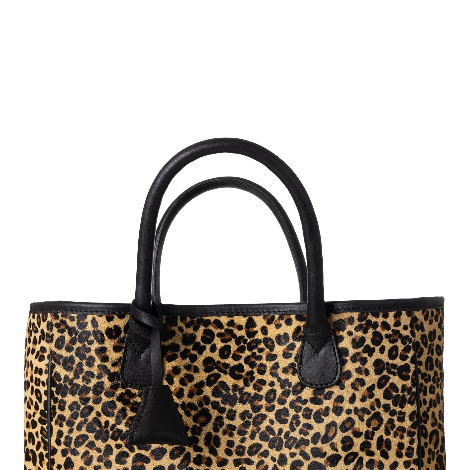 Huntley Equestrian Leopard Hair On Hide Leather Handbag