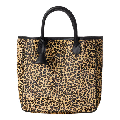 Huntley Equestrian Leopard Hair On Hide Leather Handbag