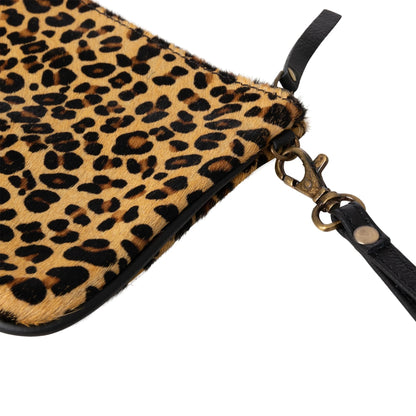 Huntley Equestrian Hair on Hide Leather Wristlet Clutch Purse