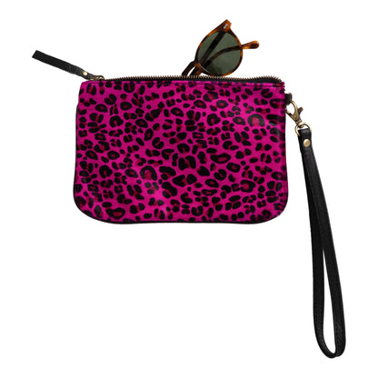 Huntley Equestrian Hair on Hide Leather Wristlet Clutch Purse