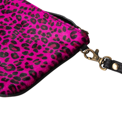 Huntley Equestrian Hair on Hide Leather Wristlet Clutch Purse