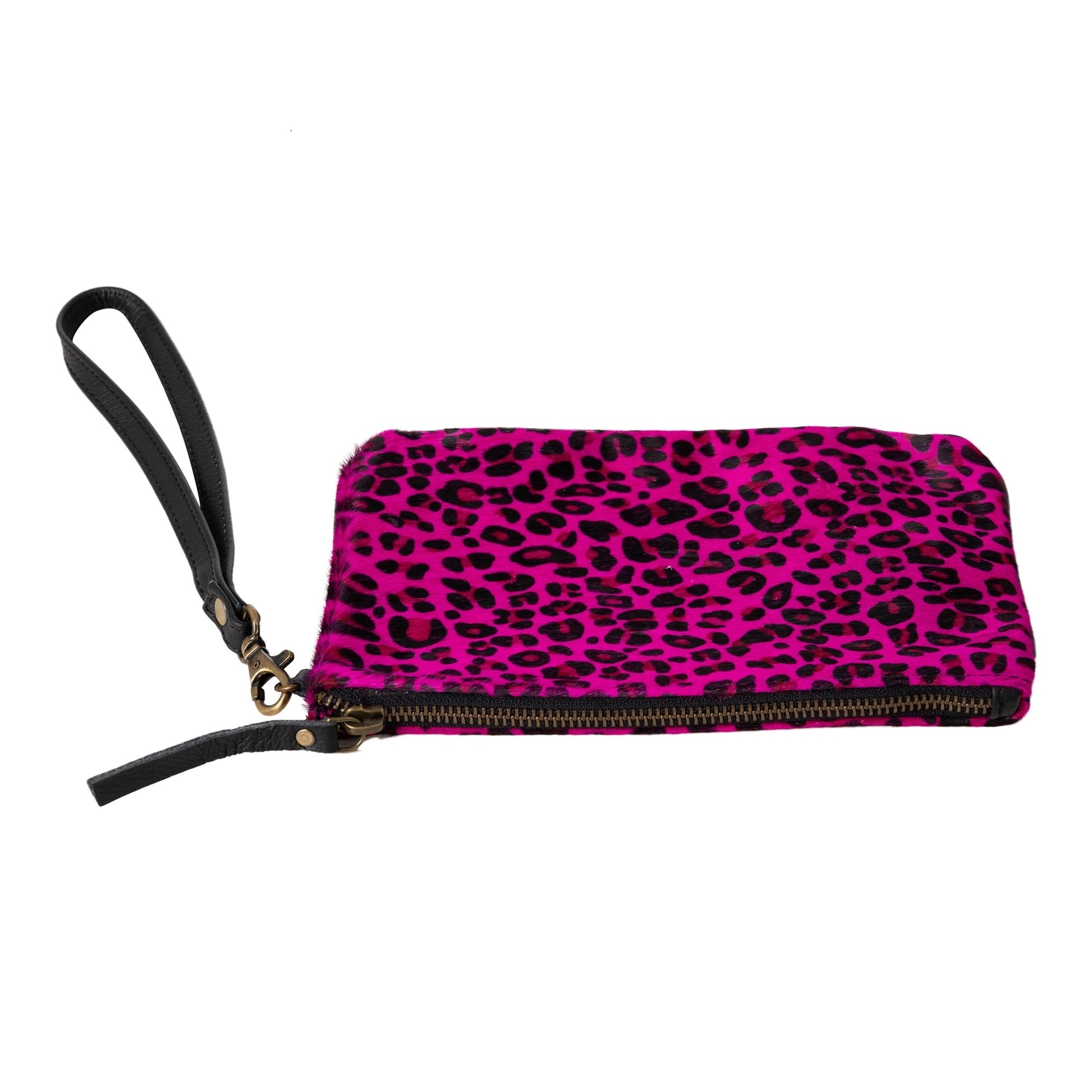 Huntley Equestrian Hair on Hide Leather Wristlet Clutch Purse