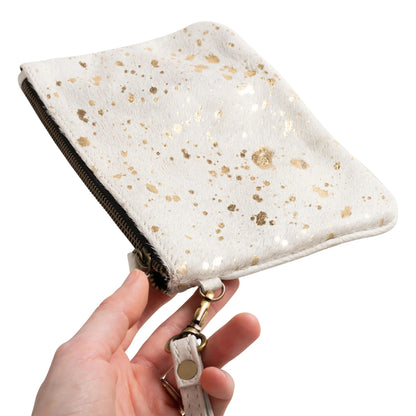 Huntley Equestrian Hair on Hide Leather Wristlet Clutch Purse