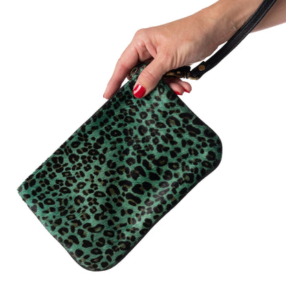 Huntley Equestrian Hair on Hide Leather Wristlet Clutch Purse