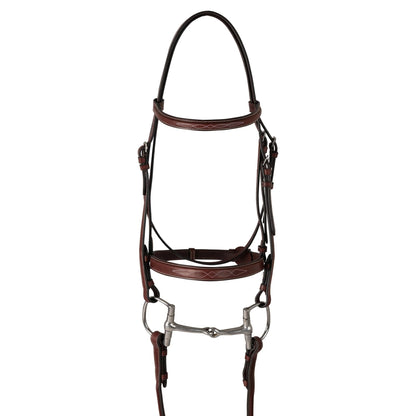 Huntley Equestrian Classic Fancy Stitched Hunter Bridle with Reins