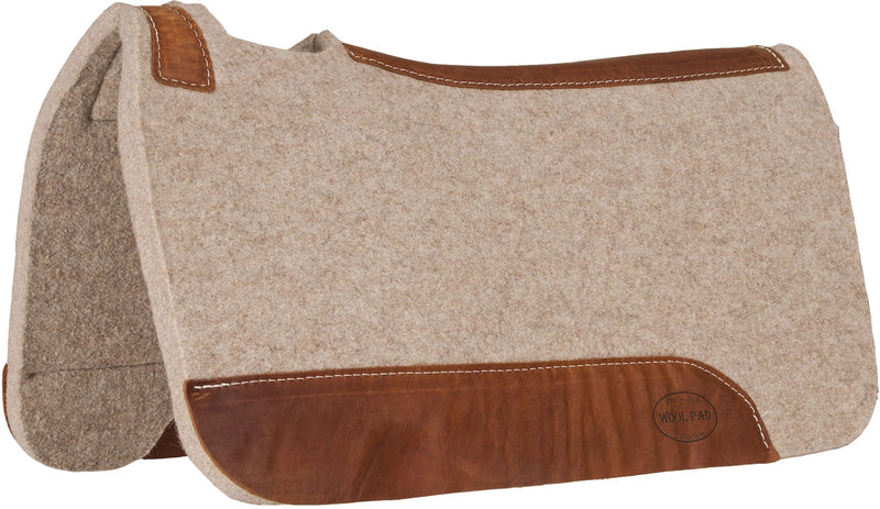 Mustang Blue Horse Tan Wool Contoured Pad