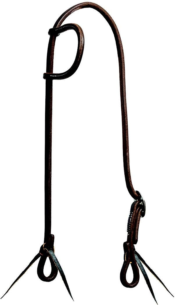 Mustang Slip Ear Headstall Single Stainless Steel Cart Buckle with Tie Ends